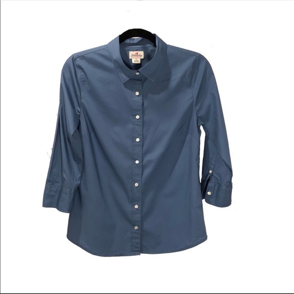J. Crew Tops - J. Crew Blue Haberdashery Button Down Career Shirt Size Small